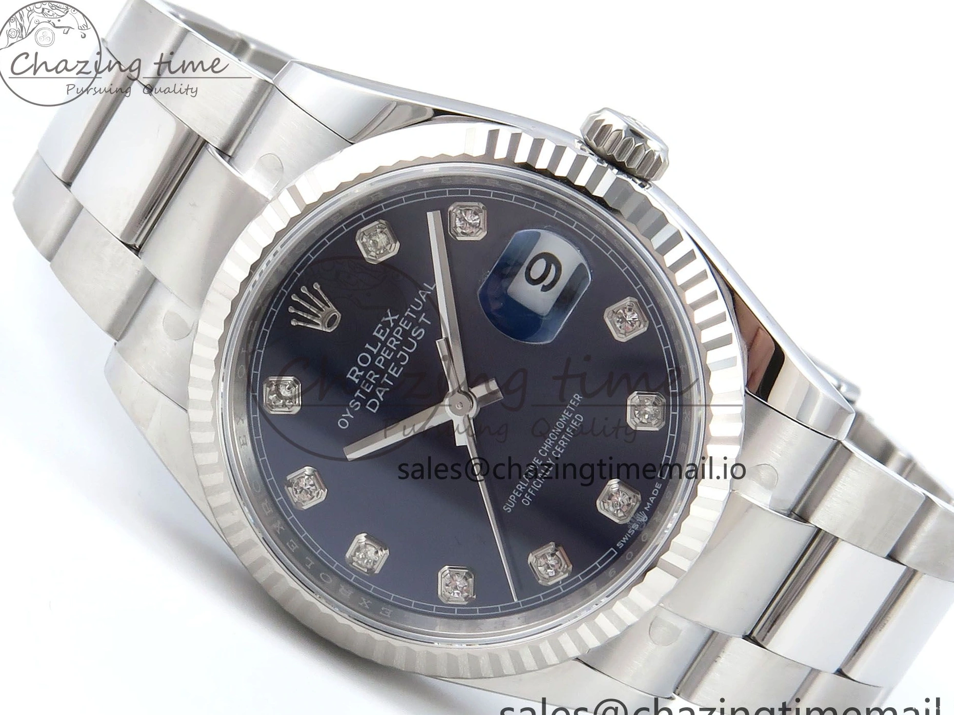 0108 DateJust 36 126234 EWEF Best Edition Blue Diamonds Dial on Oyster Bracelet A Resilient 695